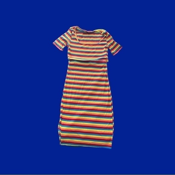 WOMEN’S 2 piece Striped Multicolor Skirt Set - Picture 1 of 7
